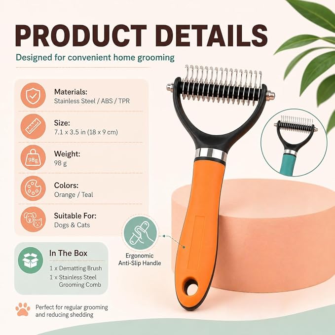Dog Brush (Orange)