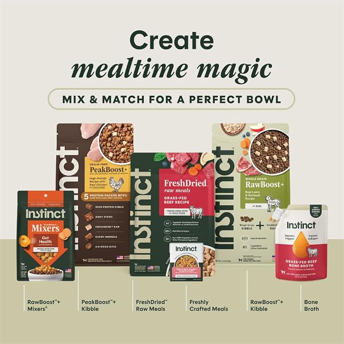 Instinct Freeze-Dried Meals, FreshDried Bites, Natural Dog Food, Grain-Free - Grass-Fed Lamb, 14 oz. Bag