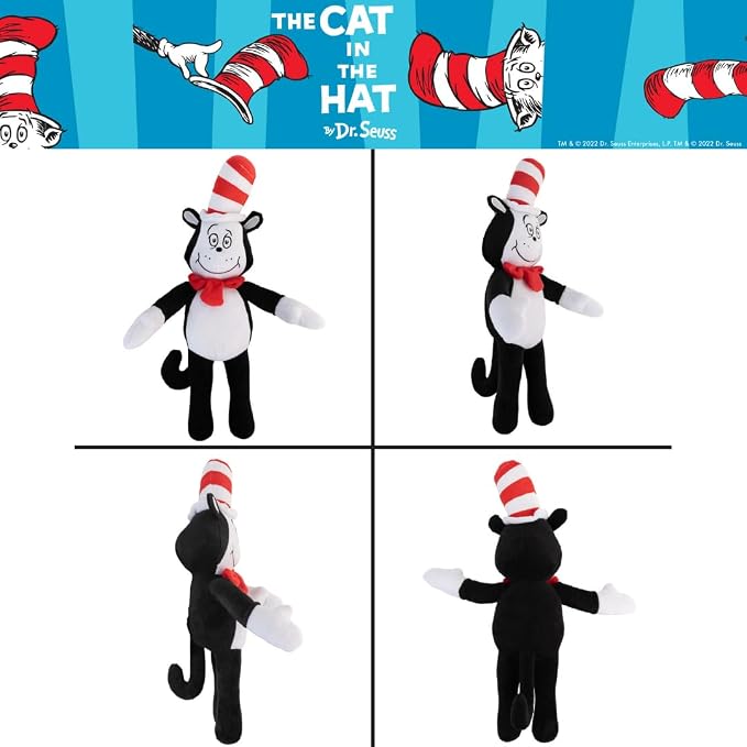 Dr Seuss Cat in The Hat Kids Bedding Super Soft Plush Cuddle Pillow Buddy, (Officially Licensed Product) By Franco