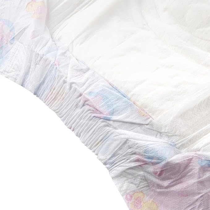 CutiePlusU Disposable Diaper 10 Pieces Protective Underwear Absorbent Briefs White Pink(Large 37"-47")