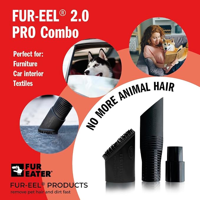 FUR-EEL PRO 2.0 Replacement Brush Head, Single Washable Rubber Refill for FUR-EEL Fang Handle, Pet Hair Remover Head for 1-1/4, 1-3/8 & 1-1/2 in Compatible Kits