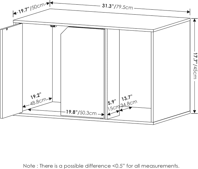 Furinno Peli Litter Box Enclosure, Columbia Walnut