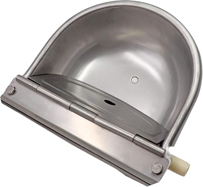 Livestock Water Trough Stainless Steel Automatic Waterer Bowl | Wall Mounted, with Float Valve and Drain Plug, Automatic Dog Water Bowl Outdoor, Suitable for Dogs Chickens Goat Pig Horse