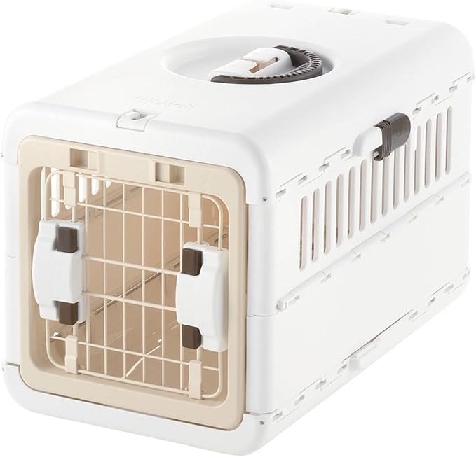Richell USA - Foldable Pet Carrier Extra Small (80045) (White and Beige)