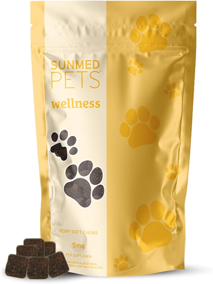 Sunmed Wellness Chew for Dogs with Pumpkin & Hemp Extract – Supports Digestive Health, Wellness & Balance – All-Natural, Safe & Tasty Chews for Dogs – 40ct