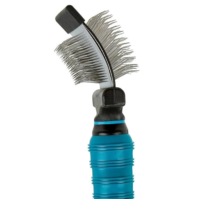 Dog and Cat Coat Grooming Tools Improved Double Sided Flexible Slicker Brushes (Medium)