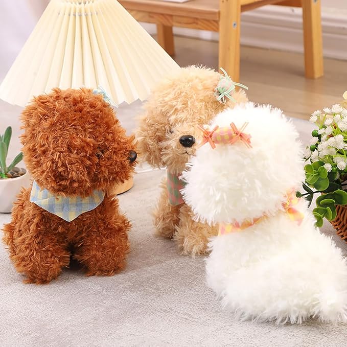 8inch Dog Plush Stuffed Animal, Stuffed Dog Plush Toy, Great Gift for Kids Home Recor (White)