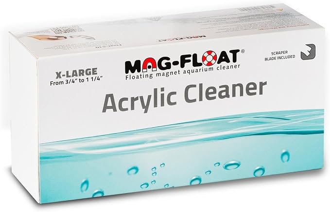 Mag-Float XL Extra Large Acrylic Aquarium Algae with Scraper Cleaner | Magfloat Floating Magnetic Fish Tank Magnet Cleaning Scrubber Brush Tool for Freshwater Saltwater Marine Reef Tanks