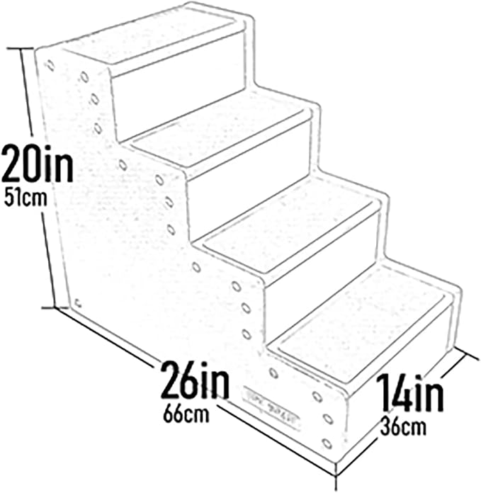 Pet Gear Pet Step IV Pet Stairs for Small Dogs and Cats up to 50 pounds, Lightweight, No Tools Required, 13 Colors to Choose from, Fog