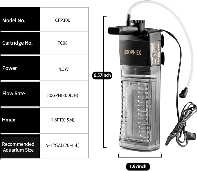 DXOPHIEX Automatic Fish Feeder with Fish Tank Filter