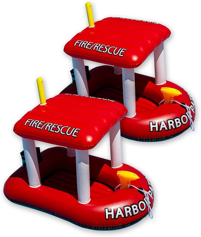 Police Boat Inflatable Pool Floats Kids, Toddler Harbor Master Police Patrol Inflatable Boat Pool Float Ride On, Fun Water Toy Squirter Pool Toy, Police & Fire Rescue Theme Pool Raft for Boys, Girl