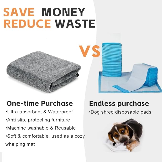Washable Pee Pads for Dogs, Extra Large Reusable Dog Pee Pad, Waterproof Pet Mat, Dog Playpen Mats for Puppy Training Whelping Playpen Pads, Brown, 36x24 inch