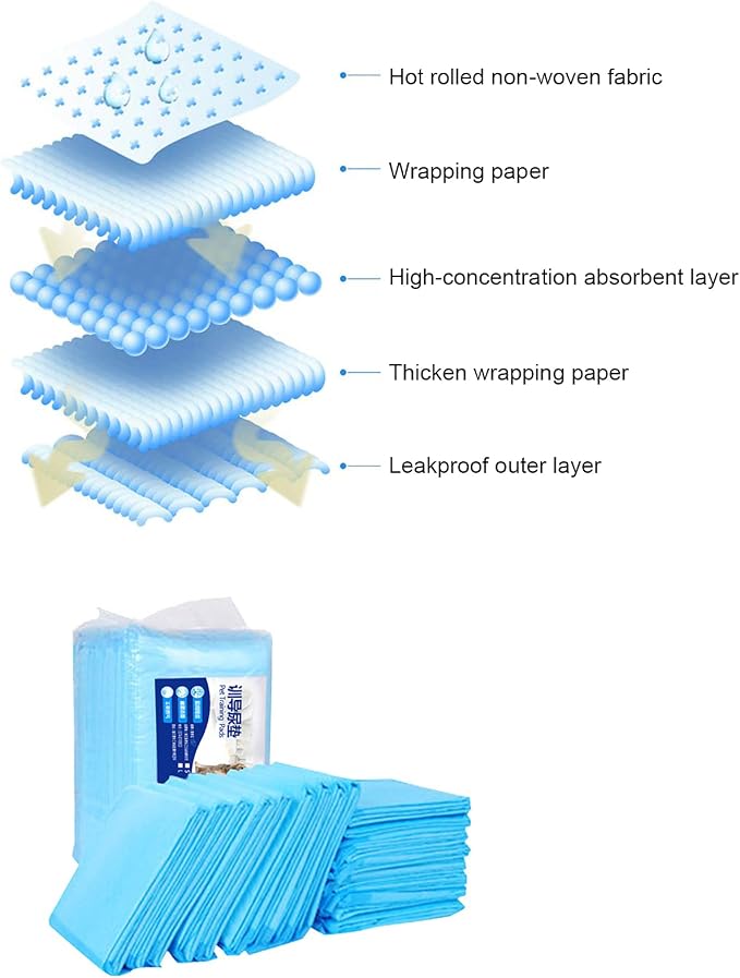 Pet Training Puppy Pee Pads Thicken Super Absorbent Dog Cats Disposable Quick Dry Pee Pads(M:(60 * 45CM) 50片)