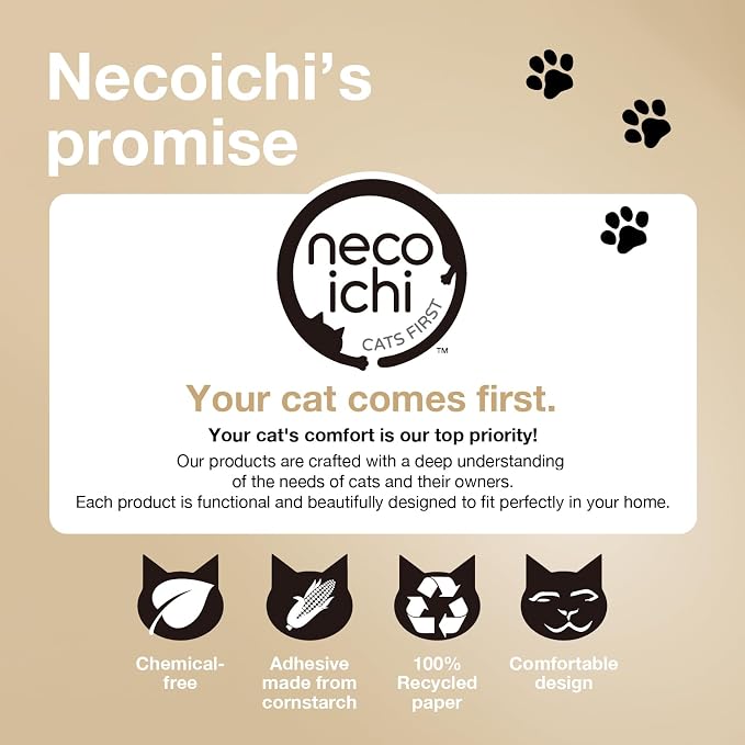 Necoichi Cat Scratcher Bowl for Indoor Cats - Cat Scratching Lounger with Reversible Usability and Extra Comfort for Lounge, Cardboard Bed Couch