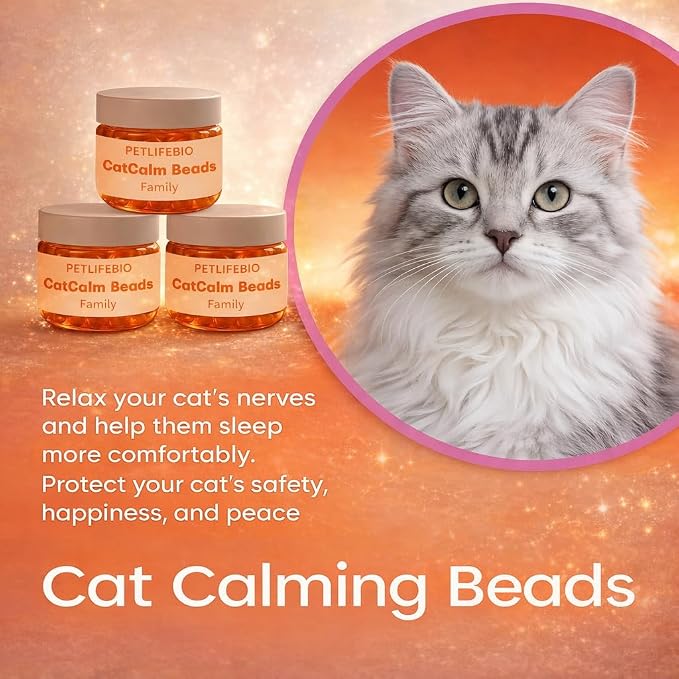 Diffuser to Calm Cats, Cat Calm Beads Family, Cat Calming Diffuser Gel Non Plug in, 2 Pack Cat Anxiety Relief, Lasting 2 Months, Downtime More Peaceful for Pets and Owners Alike. (2pc)