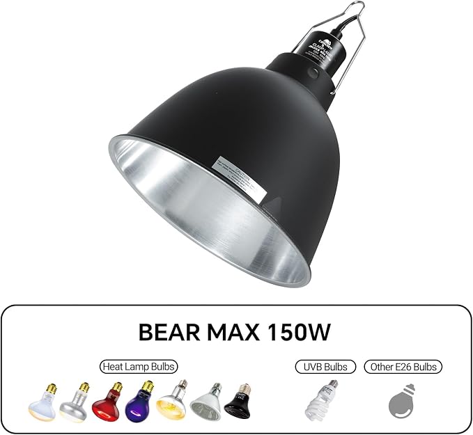 8W Reptile Heat Pad Set with 150W Reptile Light Fixture