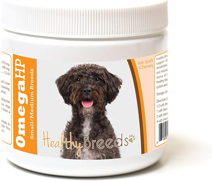 Healthy Breeds Schnoodle Omega HP Fatty Acid Skin and Coat Support Soft Chews 60 Count