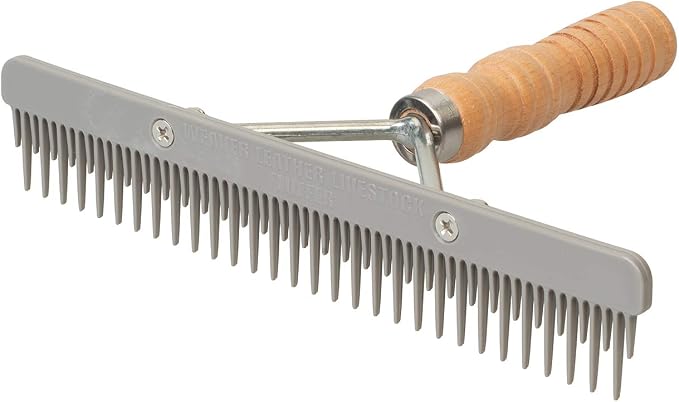 Weaver Livestock Fluffer Comb with Wood Handle and Replaceable Plastic Blade