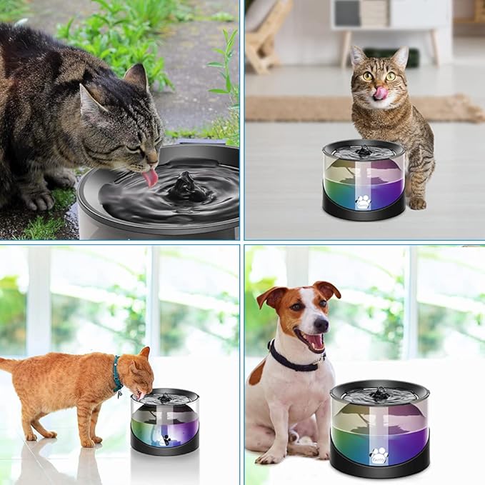 Kastty 2.2L/74oz Cat Water Fountain with 16 Pack Replacement Filters