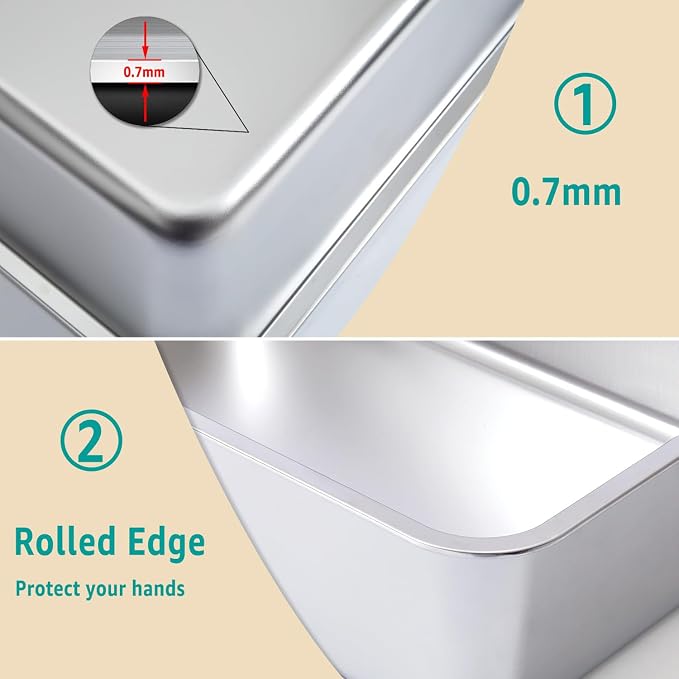 Stainless Steel Litter Box 2 Pack,Metal Litter Box,Cat Litterbox | Easy to Clean,Supplies for Kitten, Kitty, Medium Cat,Rabbit, 6" High Side Stainless Steel LitterBox, No Smell