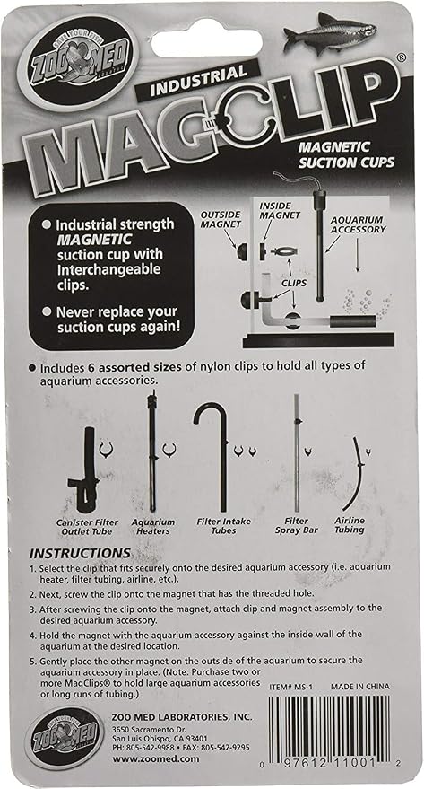 Zoo Med MagClip Magnetic Suction Cups. 2 Pack