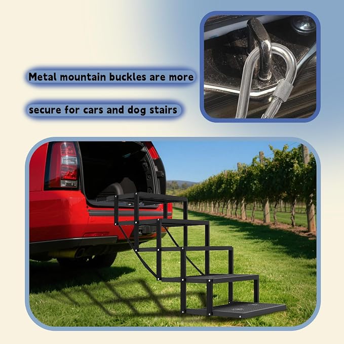 Dog Stairs for Car, Dog Steps for Car with Upgraded Load-Bearing Capacity, Dogs Stairs for Large Dogs, Pet Steps, 5 Steps