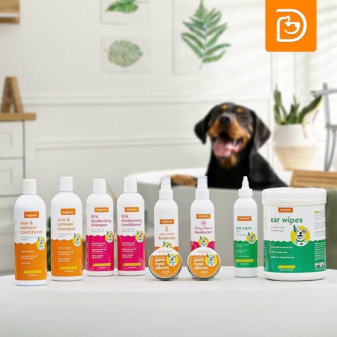 Dogtopia 3-in-1 Paw Balm & Deodorizer Spray - Between Baths Bundle for Pets | Moisturizing Balm for Cracked Skin (2oz) & Long-Lasting Piña Colada Odor Eliminator (8oz) for Dogs & Cats