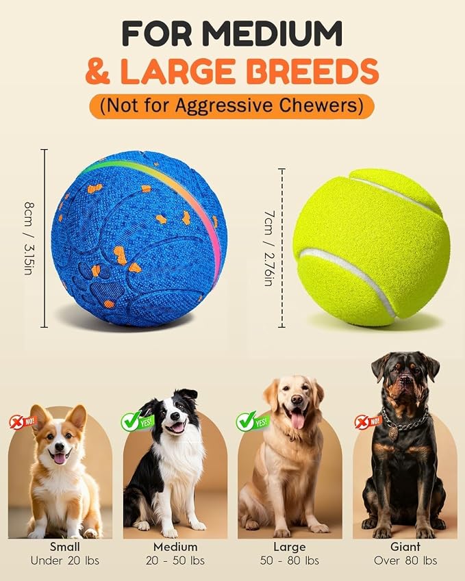 osou Smart Interactive Dog Toys, Automatic Moving Rolling Bouncing Dog Ball for Medium & Large Dog Breeds, E-TPU Durable & Waterproof, with Irregular Motion to Encourage Active Play