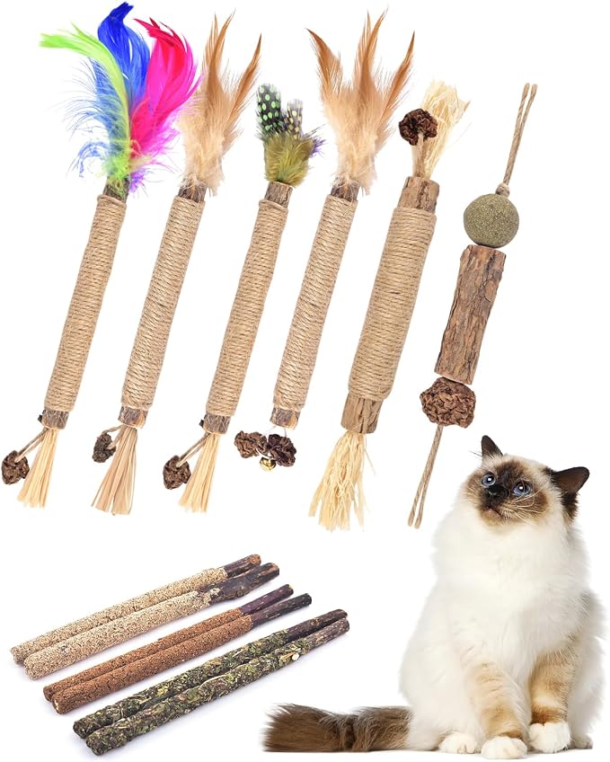 TINDTOP Silvervine Sticks for Cats, 3 Pack + 12 Pack