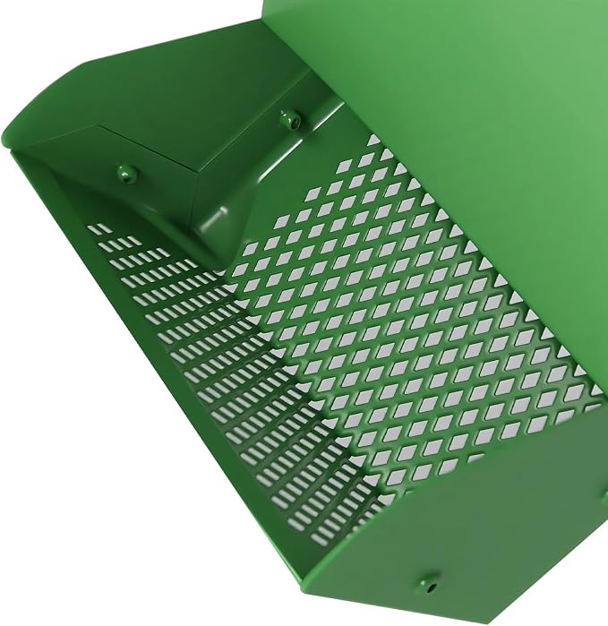 2 Packs Hay Feeder Rabbit, Metal Small Animal Feeder with Lid & Mesh Bottom, 4.7 Inch 2 LBS Capacity, Gravity Food Dispenser for Guinea Pigs Chinchillas, Cage or Outdoor Use, Green