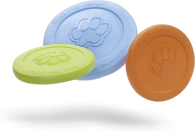 West Paw Zogoflex Zisc Dog Flying Disc, High Flying Aerodynamic Disc for Dogs Puppy – Lightweight, Floatable Disc for Fetch, Tug of War, Catch, Play – Doubles as Food/Water Bowl, Large 8.5", Aqua Blue