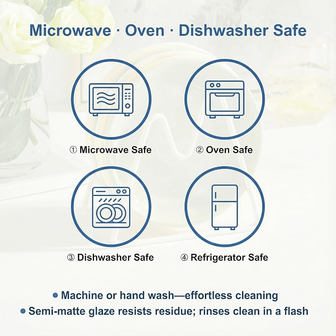 Shallow Cat Bowls 6 Pack – Whisker Friendly Ceramic Cat Dishes for Wet & Dry Food, Dishwasher Safe