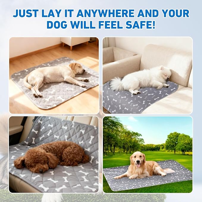 Puppy Pads with Pheromones,Washable Puppy Pee Pads for Dogs,Reusable Puppy Pads Washable for Dogs & Cats, Washable,Durable Leak-Proof & Anti-Slip Pet Training Pads for Home & Trave(Brown Bone,M)