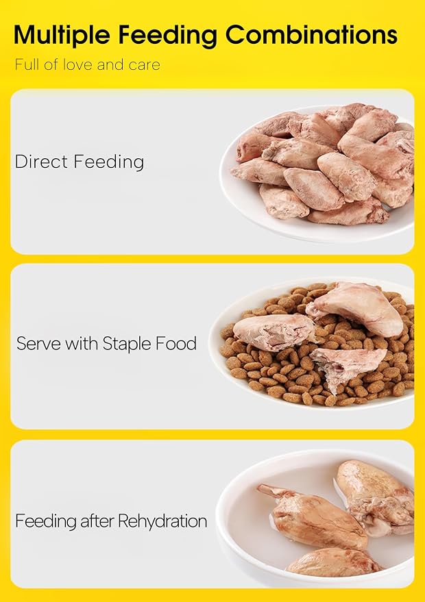 7 OZ Freeze Dried Chicken Hearts Treats for Dogs Cats, High Protein Raw Dog Food Topper, Single Fresh Ingredient Treats, Rawhide Free