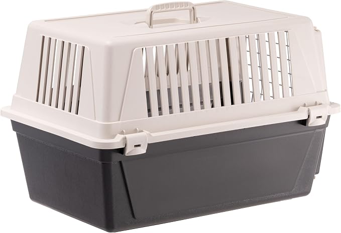 Ferplast Dog Carrier, Secure, Practical, Easy to Clean, Durable Medium Dog Travel Box Cage up to 15 Kg. 60 x 40 x h.38 cm. Black