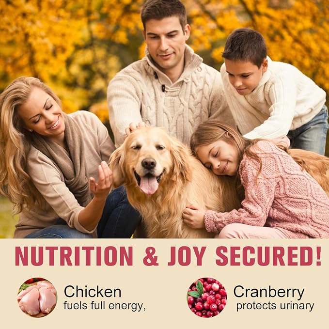 Memorjew 100g Chicken & Cranberry Freeze- Dried Blend for Cats & Dogs, Natural Grain-Free Nutritious Snack, No Artificial Additives(Chicken & Cranberry 100g)