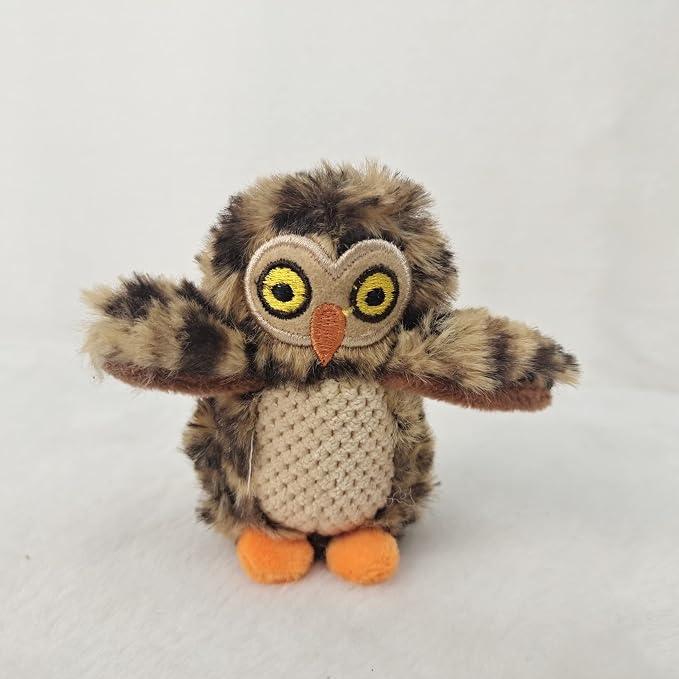 Glow Pups Hide and Seek Dog Toy Squeaky Plush Owl in Tree, Interactive Burrow, Promotes Mental Stimulation, Easy to Clean, Whimsical Green Design (Set of 4, Medium)