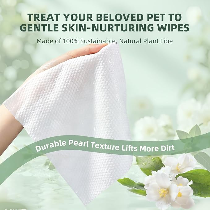 IMMHABI 400 Count Pet Wipes for Paws and Butt Hypoallergenic Pets Cleansing & Deodorizing Hygienic Puppy Wipe for Dogs Face and Body Wipes Cleaning Fur (White Tea)