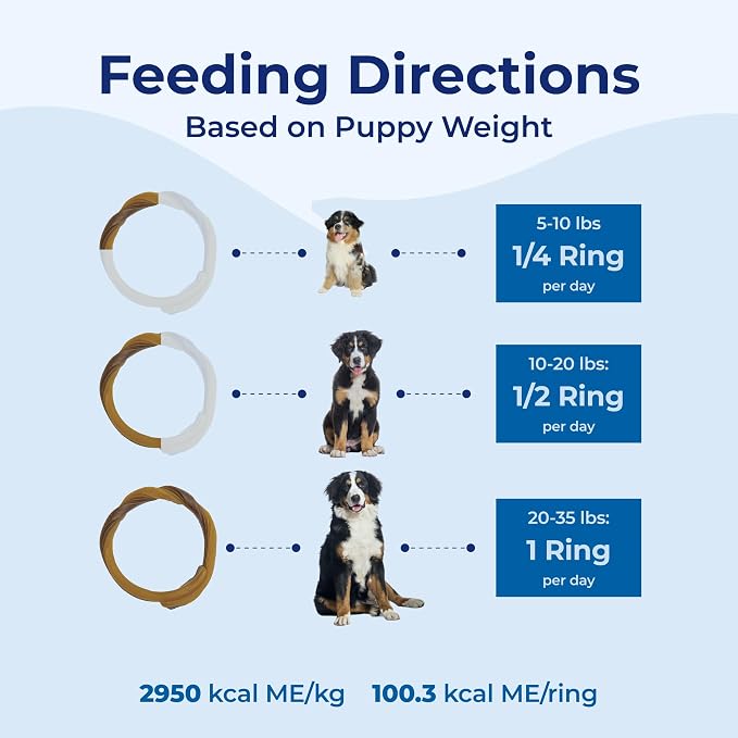 N-Bone Puppy Teething Rings 3 Count Bag Variety Pack, Chicken & Pumpkin & Peanut Butter Flavor, Total 3 Bags, 10.8-oz, 9 Rings