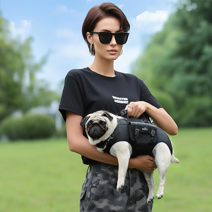 Wakytu Dog Backpack Carrier for Dogs,Dog Lift Harness,Adjustable Padded Breathable Straps for Dogs, Disabled, Joint Injuries, Arthritis,XL