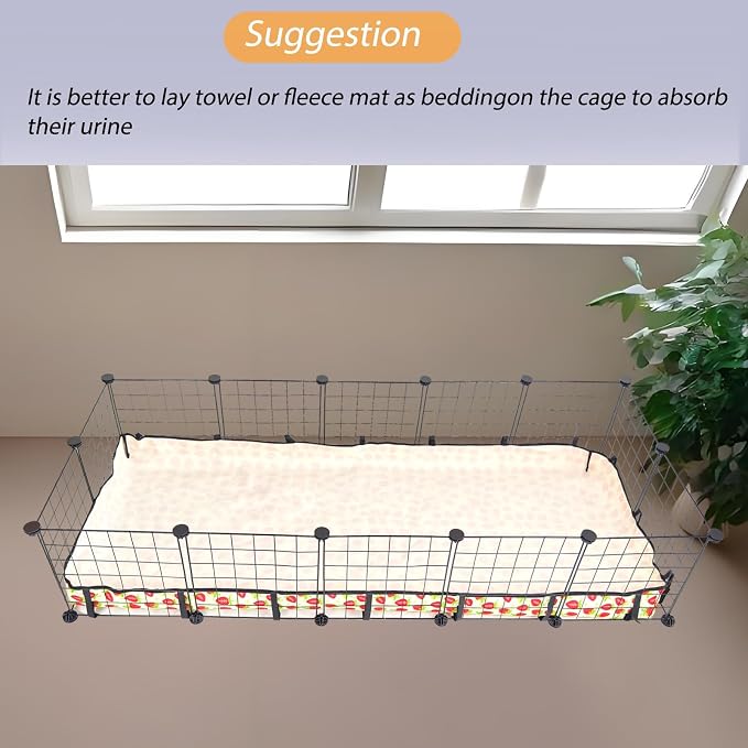 Guinea Pig Cage Liner,Washable Waterproof Oxford Cloth Cage Liners for Small Animals,Hamster Chinchilla Hedgehog Rabbit and Other Small Animals Not Include Cage(24x60 inches)