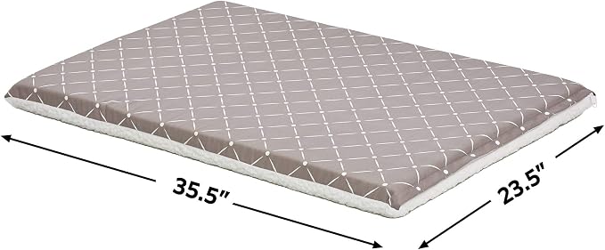 MidWest Homes for Pets Quiet Time Couture Paxton Pet Bed Mushroom/Fleece with Pillow Cover, Mushroom, 36"