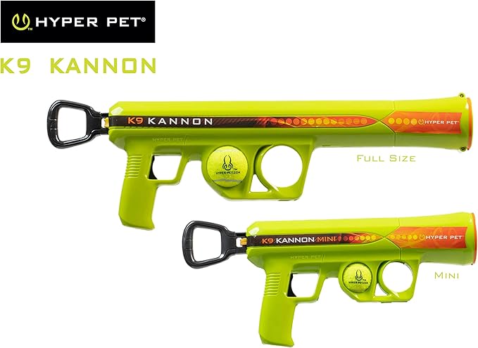 Hyper Pet MINI K9 Kannon Dog Ball Thrower Launcher for Small Dogs (Small Breeds Up To 20 Pounds), Includes 1 Hyper Pet 2 Inch Tennis Ball (Smaller than Regular Tennis Ball)