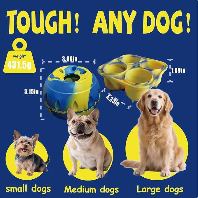 BIONEMAGILI™ Interactive Dog Toy with Freeze Tray - 8-in-1 Puzzle Feeder, Durable Silicone for Aggressive Chewers, Slow Feeder to Reduce Anxiety (3 Challenge Levels for Small/Large Dogs)