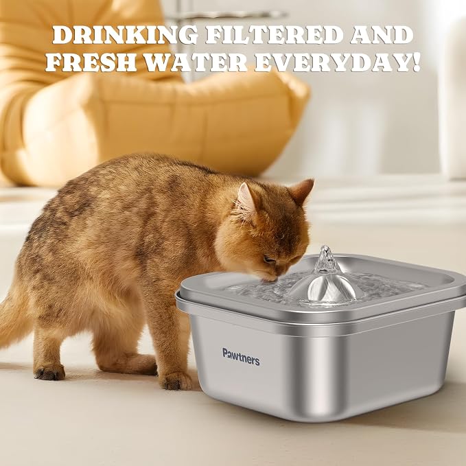 Pawtners 12 Packs Replacement Filters for WF008A Cat Water Fountain, Multiple Filtration Material, Replacement Filter for Pet Cats Dogs Water Fountains