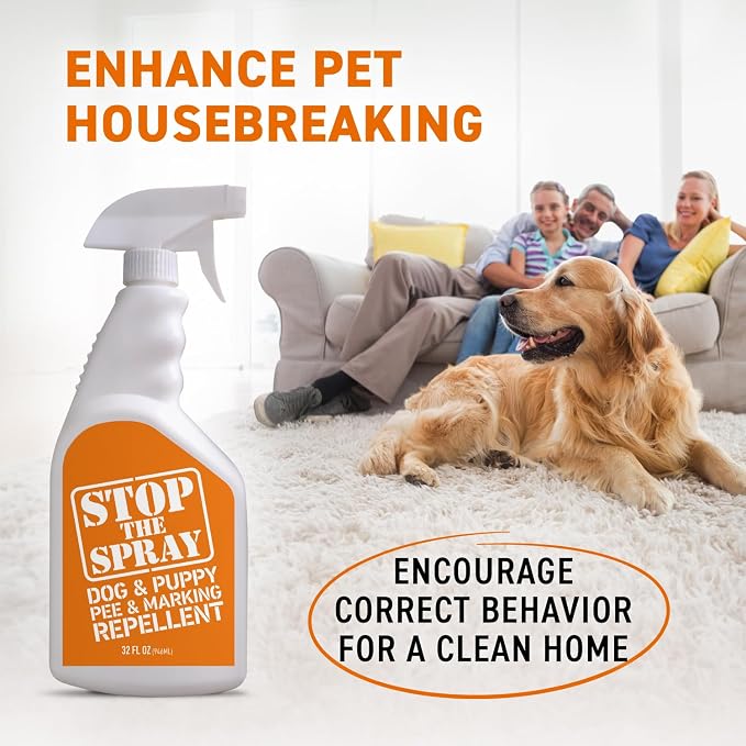 EBPP Stop the Spray - Dog & Puppy Pee Marking Repellent - Pet Training Spray - Puppy Potty Training Spray for Dogs - Dog Pee Stopper - Pee Deterrent for Dogs - No Marking Spray for Dogs Indoor 32oz
