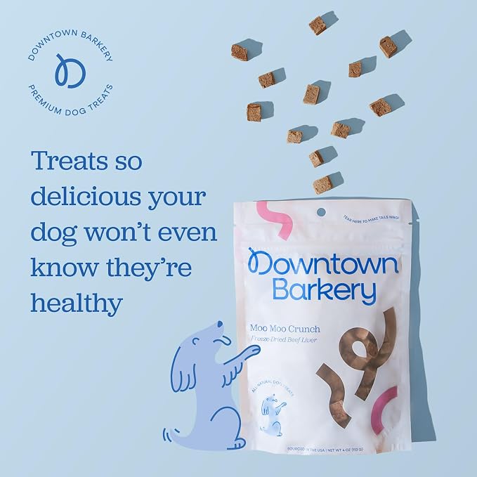 Downtown Barkery Freeze Dried Dog Treats - Single Ingredient, Low Calorie, Rich in Vitamins and Minerals - All Natural - Freeze Dried Beef Liver Dog Treats, 1 LB