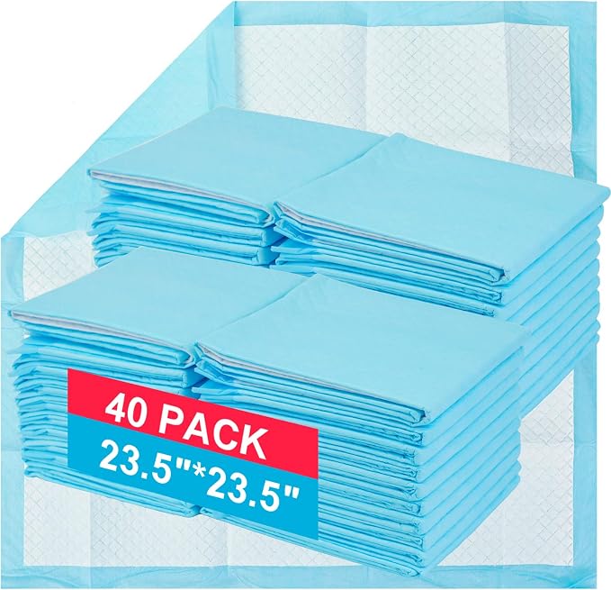 Dog and Puppy Training Pads, Disposable Dog Pee Pads (40, 23.5"*23.5"(60*60cm))