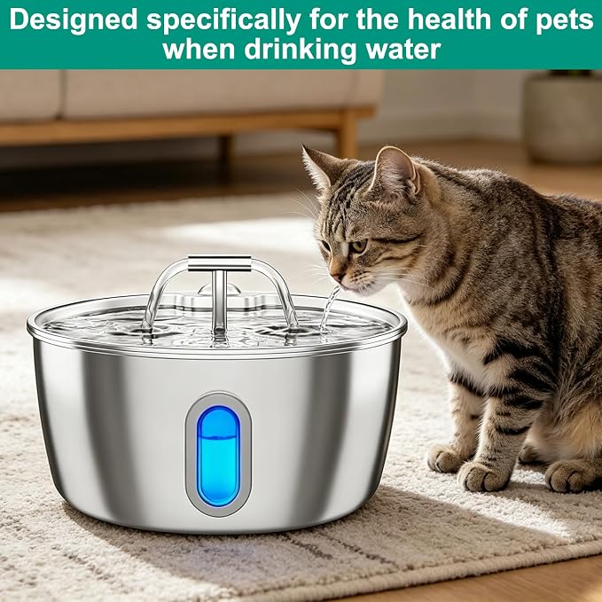 24 Pack Cat Fountain Replacement Filters Compatible with Neareal 108oz/3.2L Stainless Steel Pet Water Fountain,12 Filters & 12 Sponges neareal cat fountain replacement filters