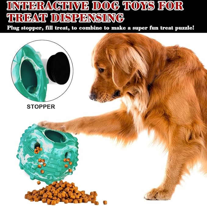 XHX Long-Lasting Interactive Dog Toy to Keep Your Pup Busy and Distracted - Safe for Dogs - Low-Mess Design - Dog Toys for Medium and Large Dogs 25-75 lbs(Medium,Green and White)